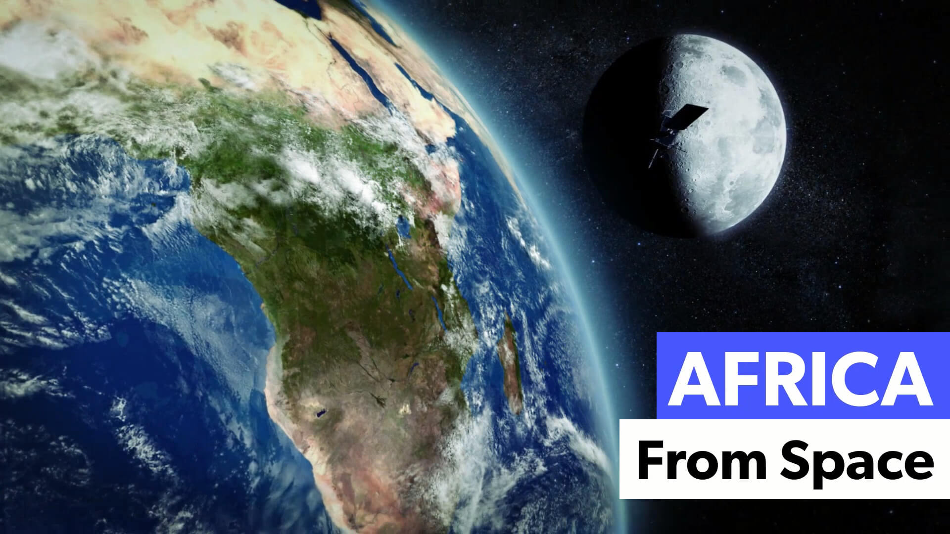 Africa and Moon from Space